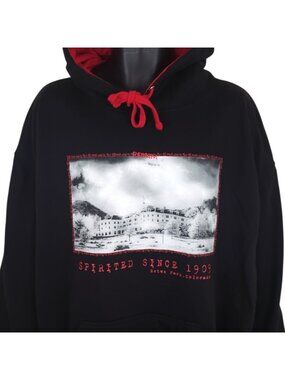 Stanley Hotel Sweatshirt Hoodie Mens Size 2XL Black Estes Park Colorado Haunted